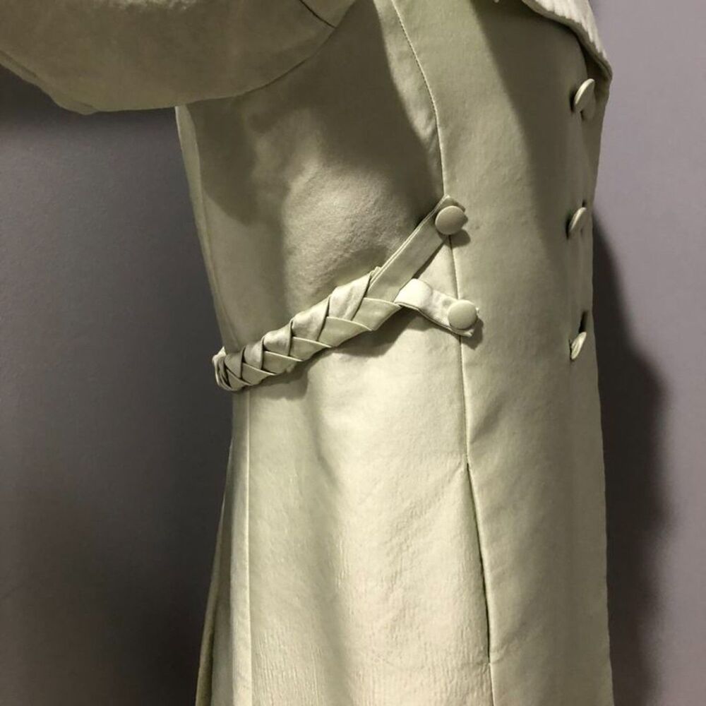 Vtg Jean Lutece 2 Piece 1960s Pale Green Beaded Dress & Matching Coat Sz 14 View 3